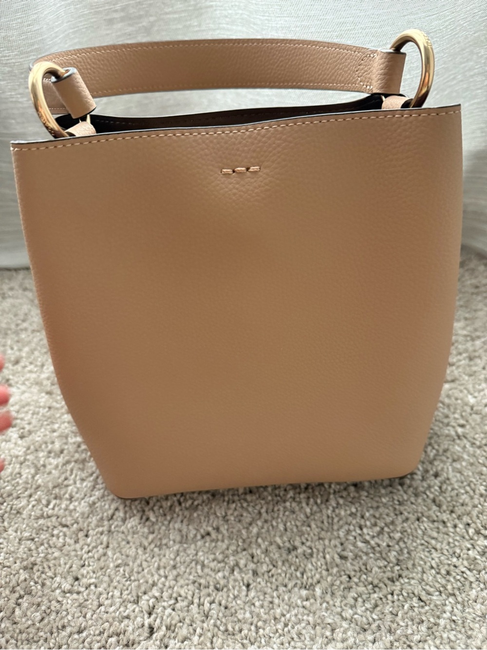 Coach Pebble Leather Shoulder Bag in Taupe with Gold Hardware - Picture 3 of 6